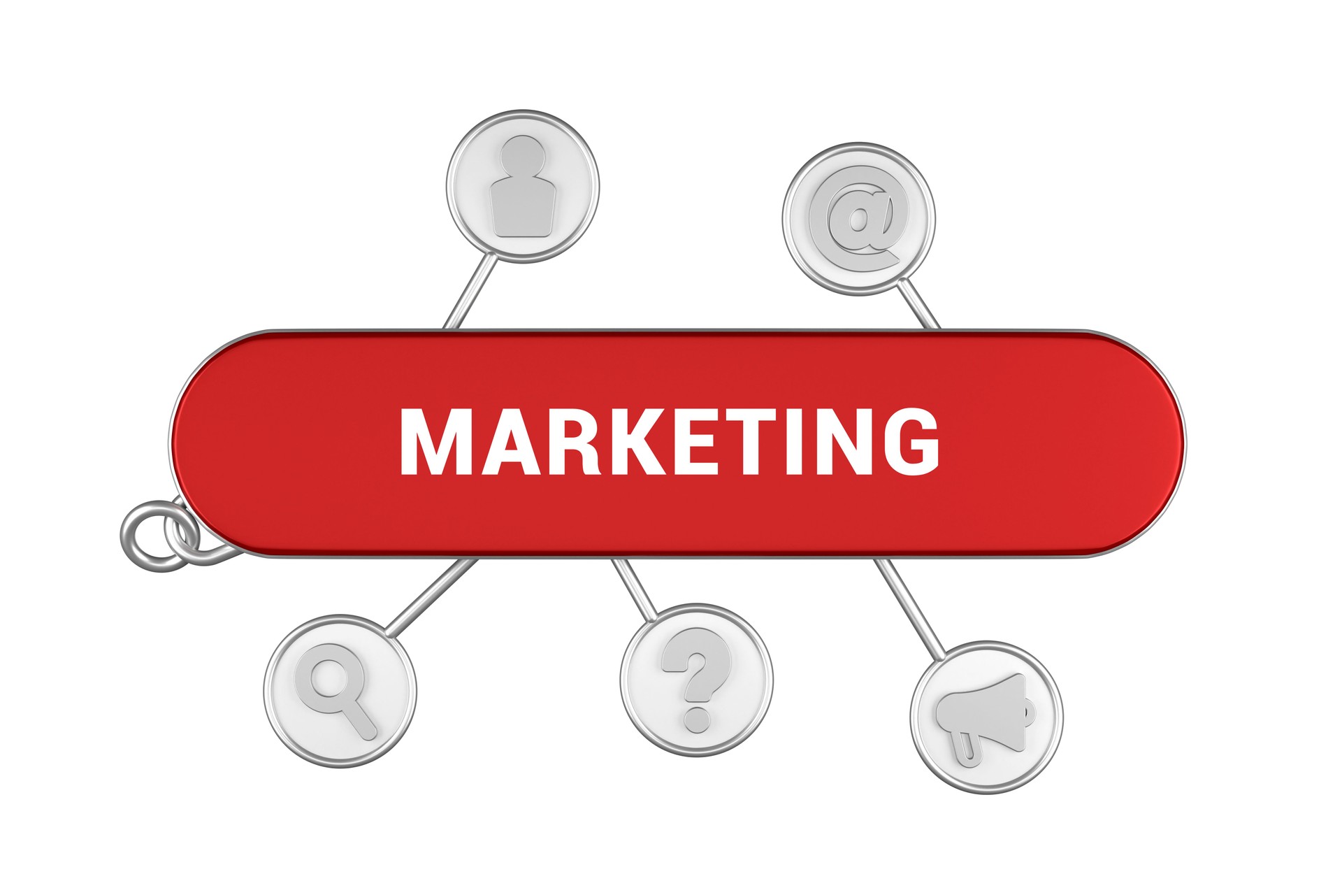 Couteau Suisse avec icônes et message marketing